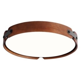 Plafoniera nordică rotundă simplă din lemn de nuc negru