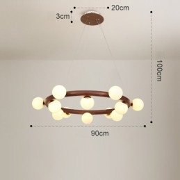 Candelabru cu pandantiv din lemn de nuc negru Nordic Ring cu nuante de fasole