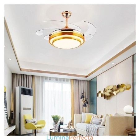 Lampă modernă ventilator de tavan ABS cu lamă ventilator Iluminare acrilic Lampă modernă ventilator de tavan ABS cu lamă ventilator Iluminare acrilic