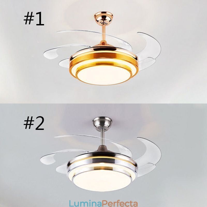 Lampă modernă ventilator de tavan ABS cu lamă ventilator Iluminare acrilic