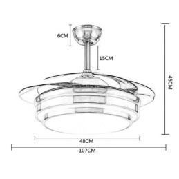 Lampă modernă ventilator de tavan ABS cu lamă ventilator Iluminare acrilic