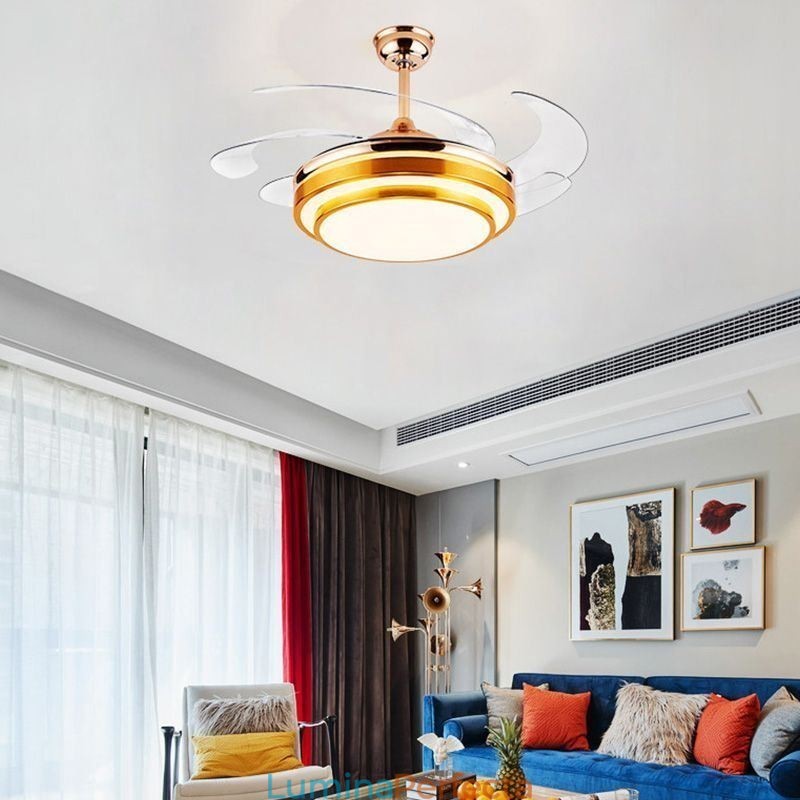 Lampă modernă ventilator de tavan ABS cu lamă ventilator Iluminare acrilic