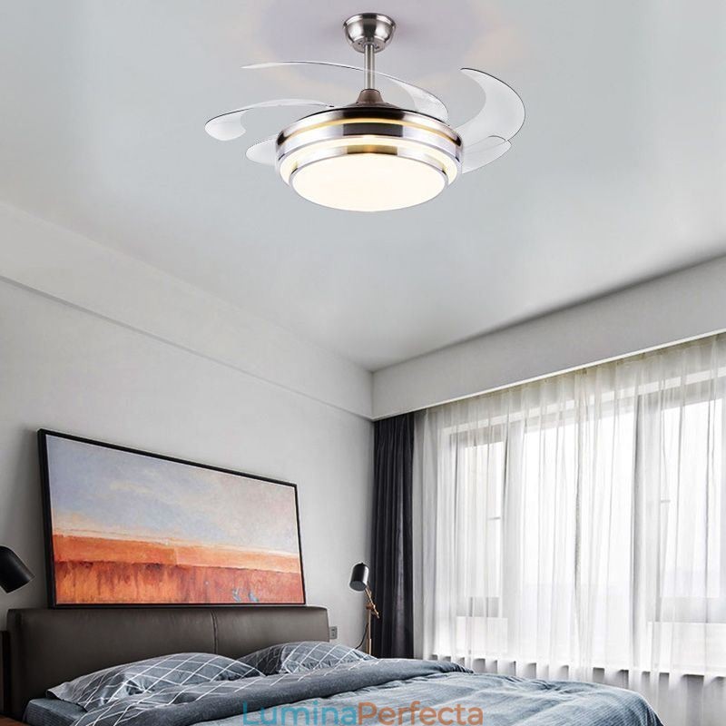 Lampă modernă ventilator de tavan ABS cu lamă ventilator Iluminare acrilic
