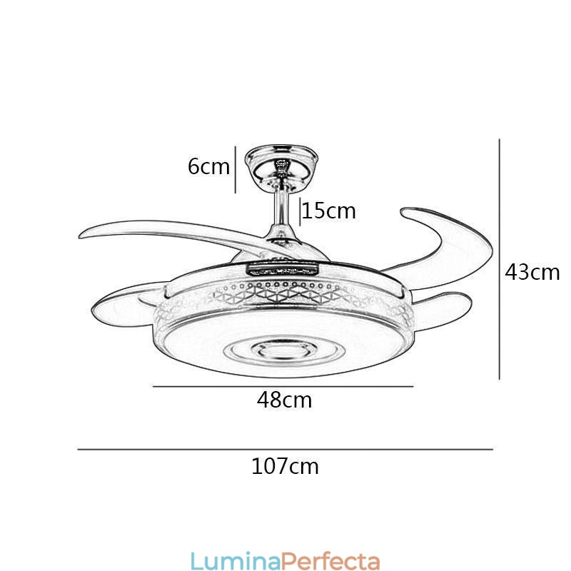 Ventilator de tavan cu eltriplating modern, ventilator cu invertor