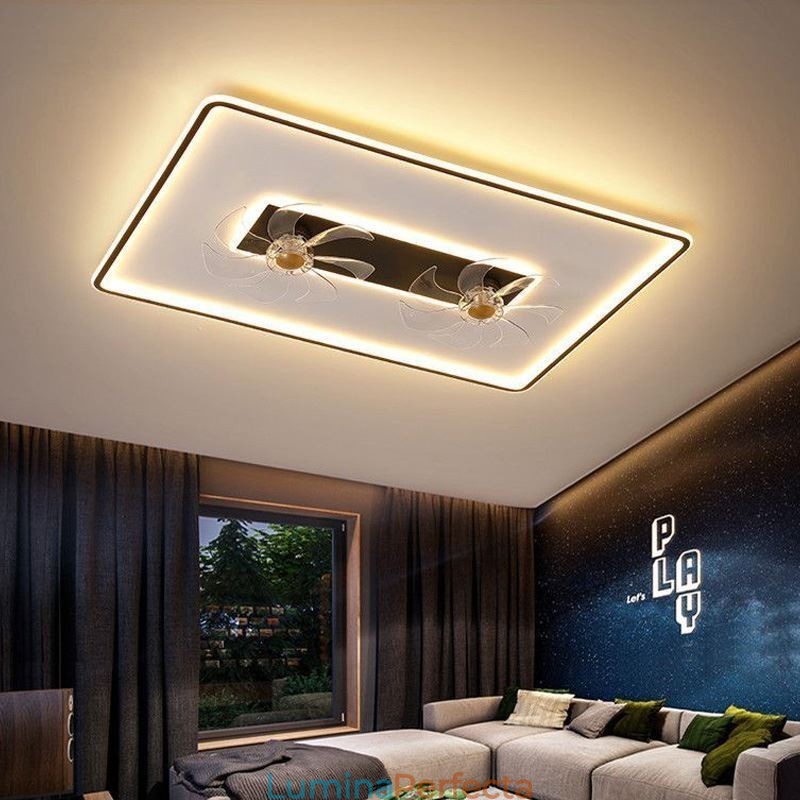 Ventilator de tavan cu lumini Decor Ventilator Lampă din acril