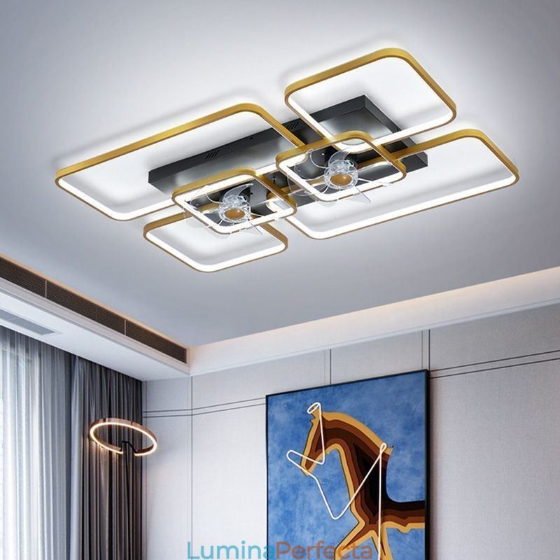 Ventilator de tavan cu lumini Decor Ventilator Lampă din acril