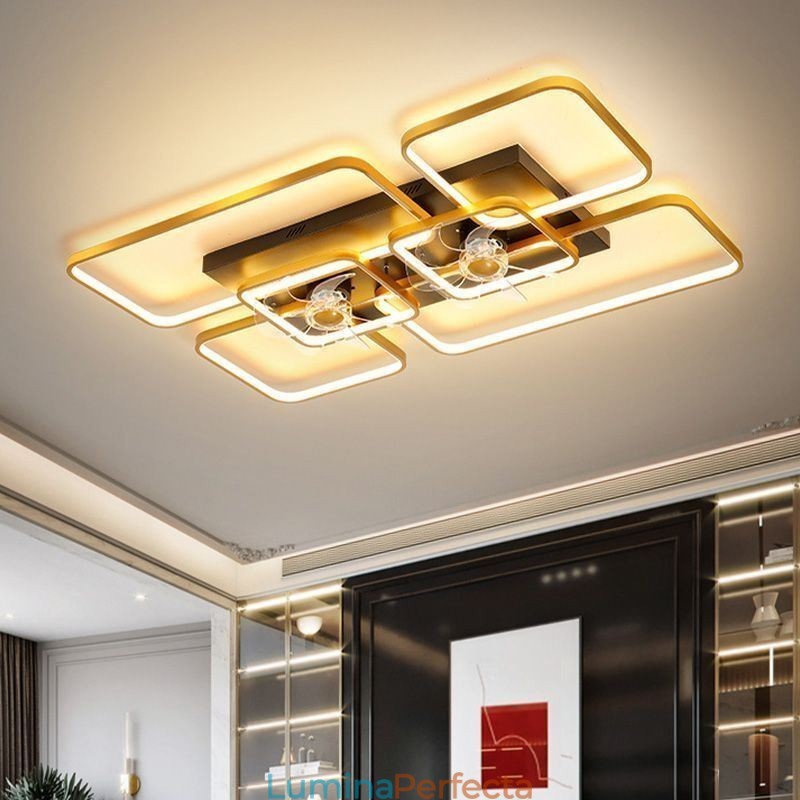 Ventilator de tavan cu lumini Decor Ventilator Lampă din acril