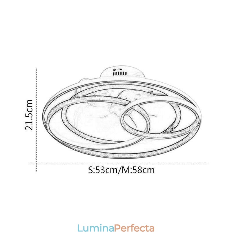 Plafoniere moderne Ventilator de tavan de designer cu inele cerc