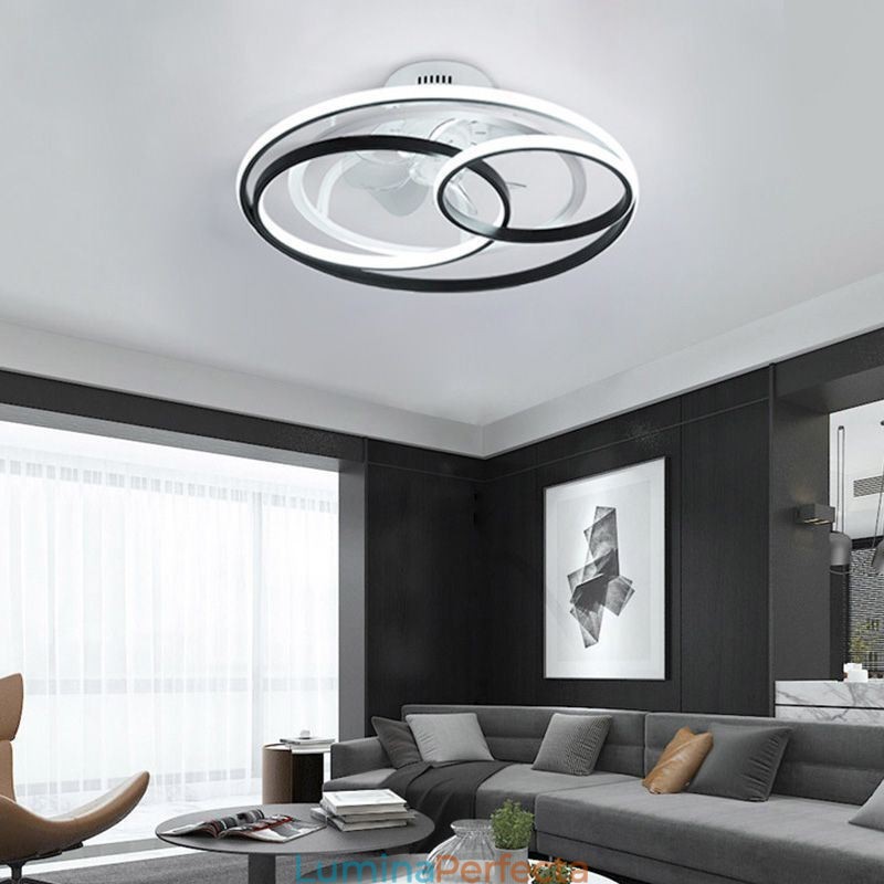 Plafoniere moderne Ventilator de tavan de designer cu inele cerc