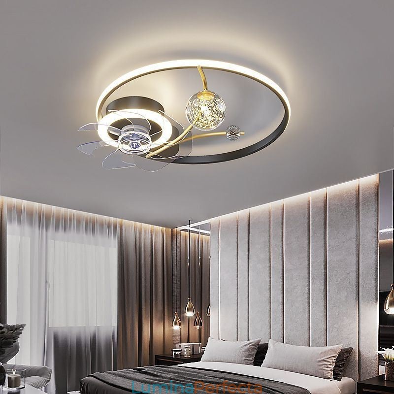 Ventilator de tavan cu lumini Decor Ventilator Lampă Acrilic