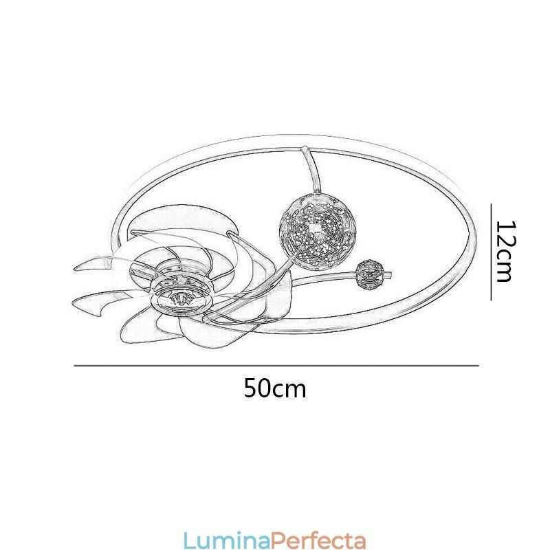 Ventilator de tavan cu lumini Decor Ventilator Lampă Acrilic
