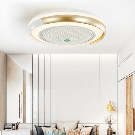 Lampă modernă pentru ventilator de tavan Lampă de tavan rotundă din acril cu telecomandă Lampă modernă pentru ventilator de tavan Lampă de tavan rotundă din acril cu telecomandă