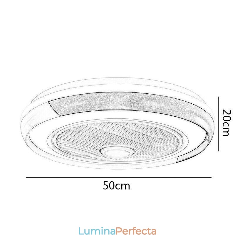 Lampă modernă pentru ventilator de tavan Lampă de tavan rotundă din acril cu telecomandă