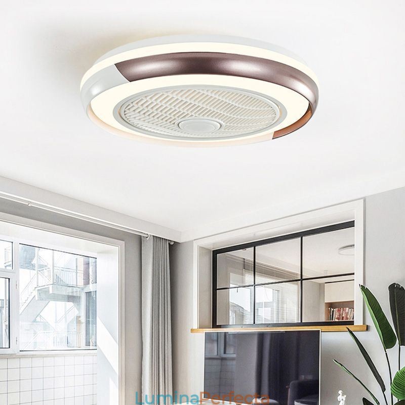 Lampă modernă pentru ventilator de tavan Lampă de tavan rotundă din acril cu telecomandă