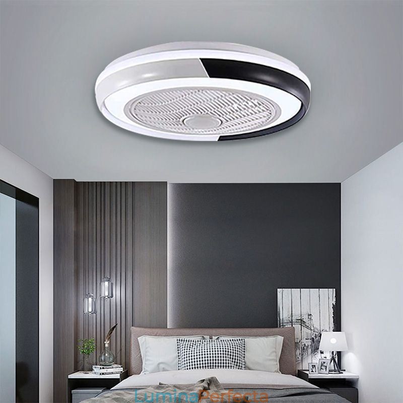 Lampă modernă pentru ventilator de tavan Lampă de tavan rotundă din acril cu telecomandă