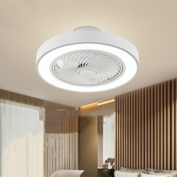 Lumini moderne pentru ventilator de tavan cu lampă rotundă din acril cu telecomandă