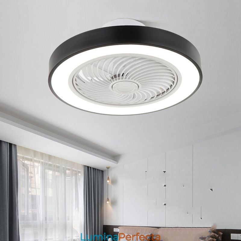 Lumini moderne pentru ventilator de tavan cu lampă rotundă din acril cu telecomandă