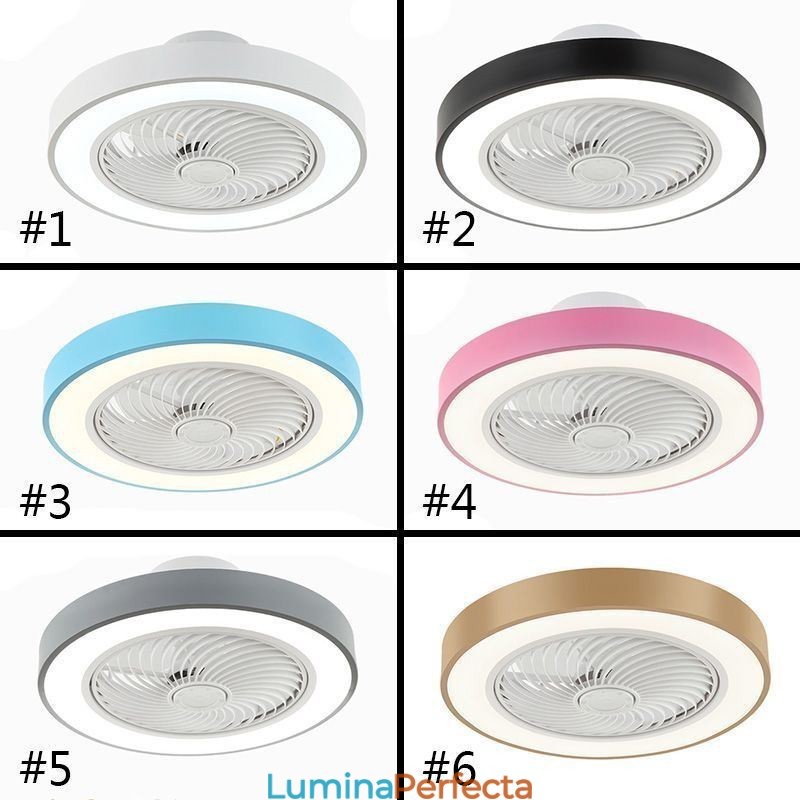 Lumini moderne pentru ventilator de tavan cu lampă rotundă din acril cu telecomandă