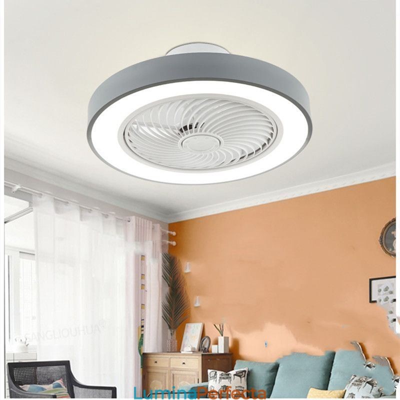 Lumini moderne pentru ventilator de tavan cu lampă rotundă din acril cu telecomandă