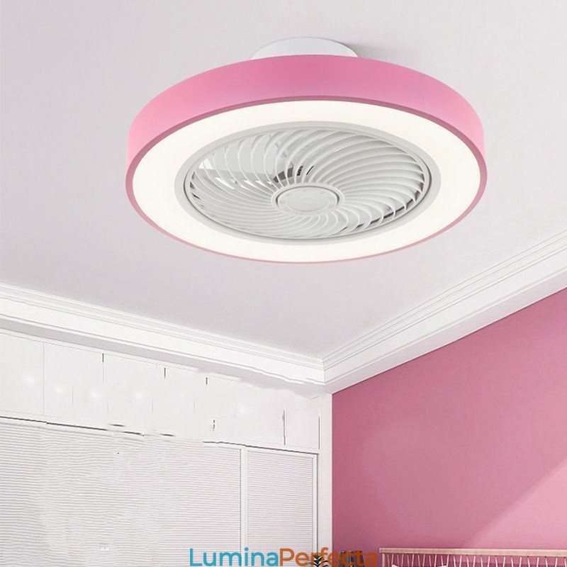 Lumini moderne pentru ventilator de tavan cu lampă rotundă din acril cu telecomandă