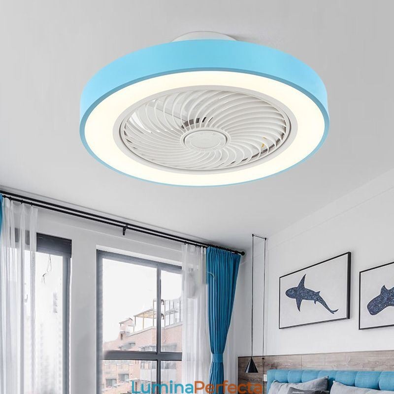 Lumini moderne pentru ventilator de tavan cu lampă rotundă din acril cu telecomandă