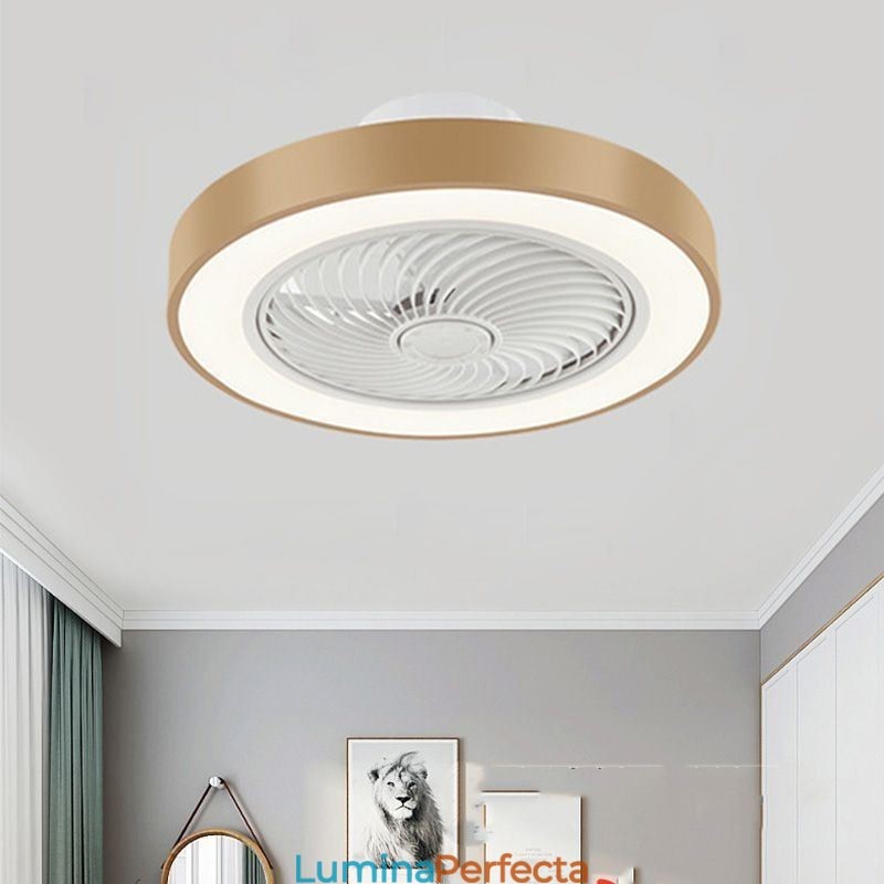 Lumini moderne pentru ventilator de tavan cu lampă rotundă din acril cu telecomandă