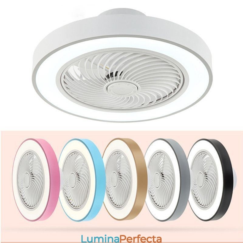 Lumini moderne pentru ventilator de tavan cu lampă rotundă din acril cu telecomandă