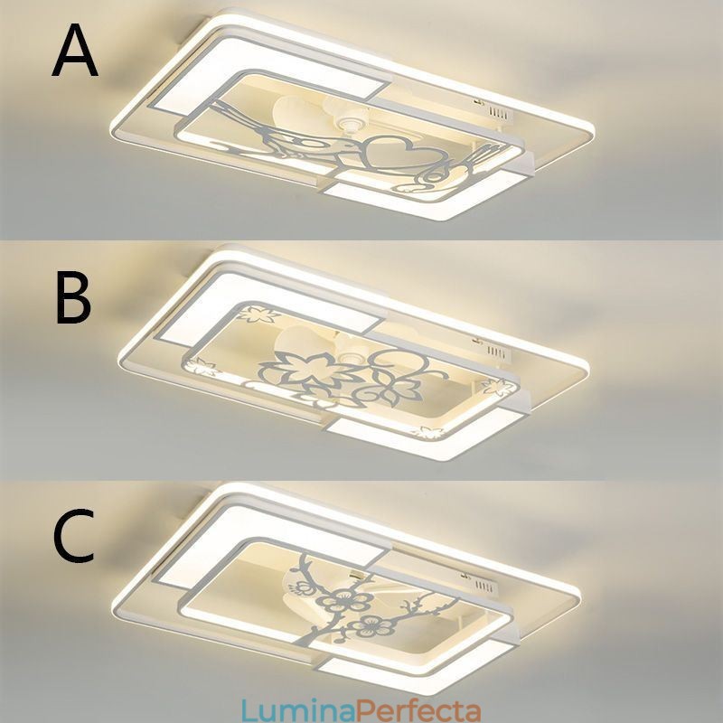 Corpuri de iluminat moderne cu ventilator de tavan dreptunghiular