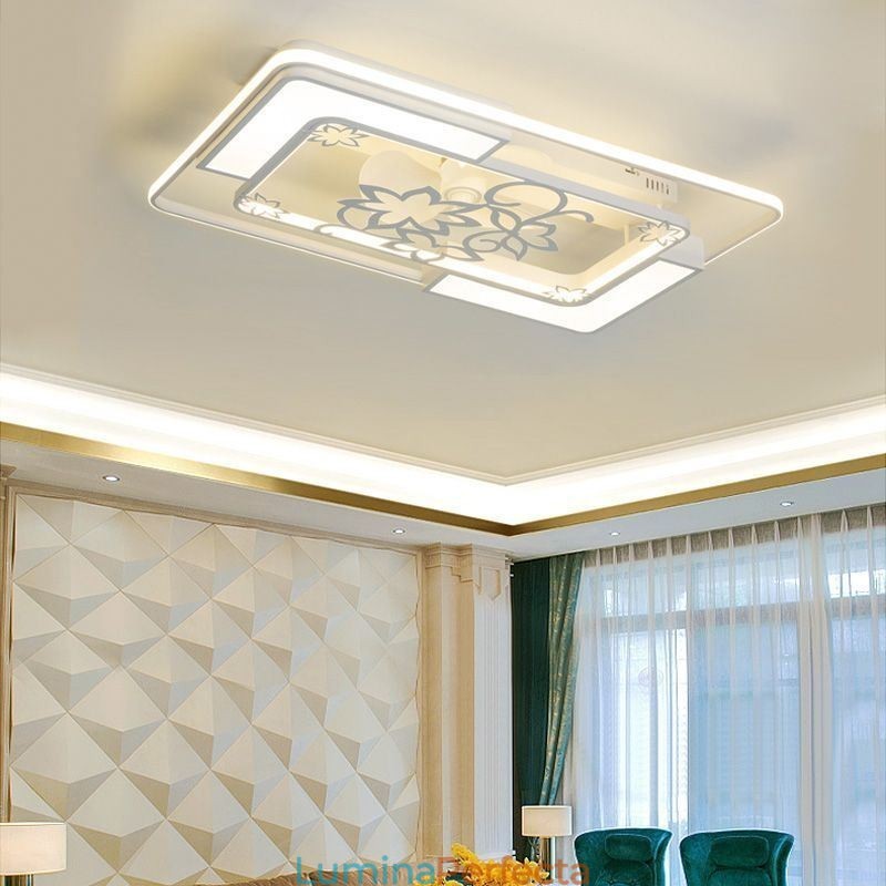 Corpuri de iluminat moderne cu ventilator de tavan dreptunghiular