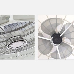 Ventilator de tavan din cristal Lampă de tavan rotundă aurie
