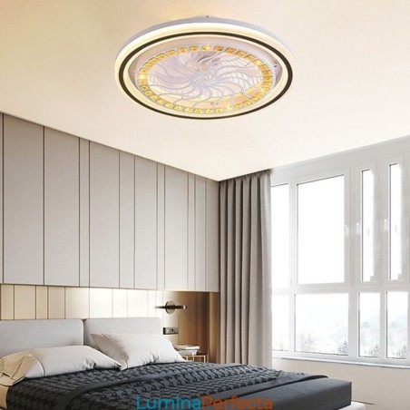 Ventilator de tavan inteligent cu decorare luminoasă cu reglaj continuu Ventilator de tavan inteligent cu decorare luminoasă cu reglaj continuu