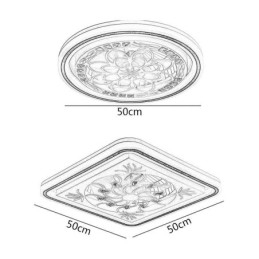 Ventilator de tavan inteligent cu decorare luminoasă cu reglaj continuu