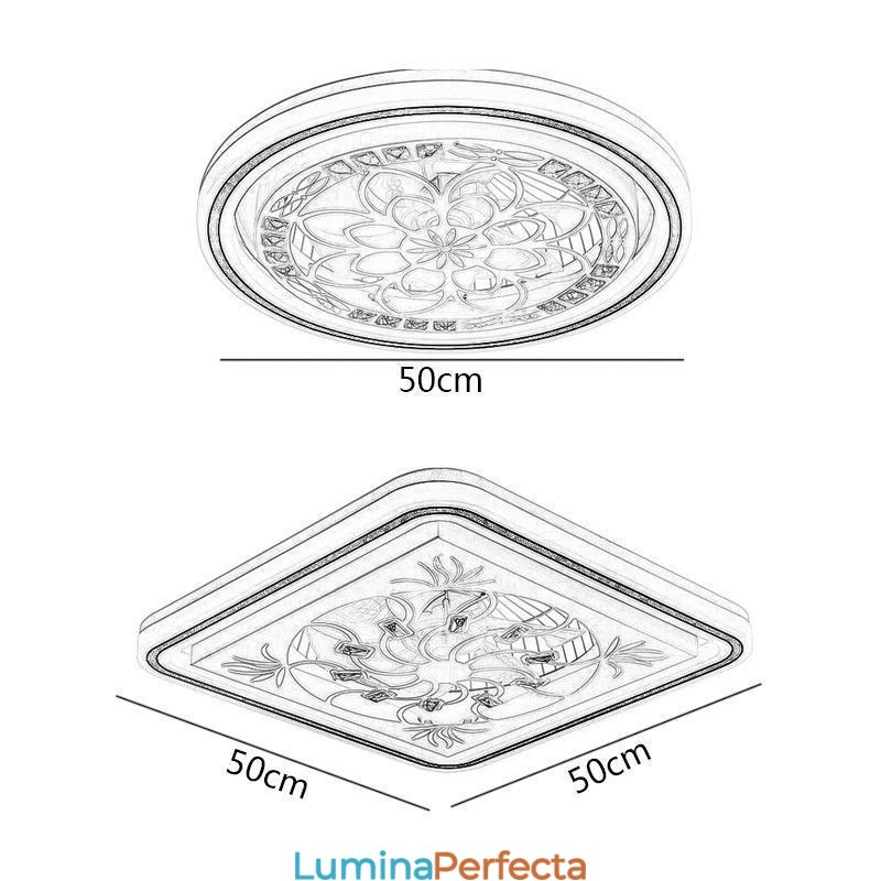 Ventilator de tavan inteligent cu decorare luminoasă cu reglaj continuu