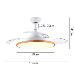 Lampă modernă pentru ventilator de tavan cu invertor, cu telecomandă, cu reglaj tricolor