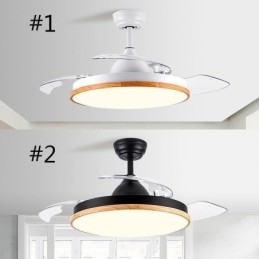 Lampă modernă pentru ventilator de tavan cu invertor, cu telecomandă, cu reglaj tricolor