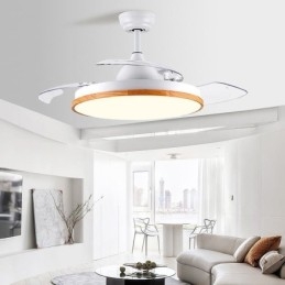 Lampă modernă pentru ventilator de tavan cu invertor, cu telecomandă, cu reglaj tricolor