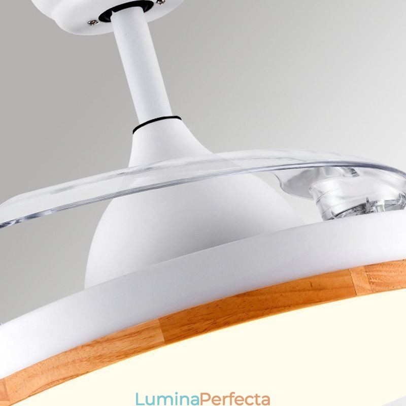 Lampă modernă pentru ventilator de tavan cu invertor, cu telecomandă, cu reglaj tricolor