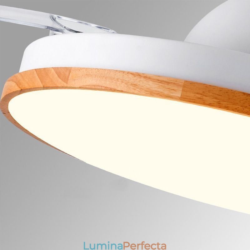 Lampă modernă pentru ventilator de tavan cu invertor, cu telecomandă, cu reglaj tricolor