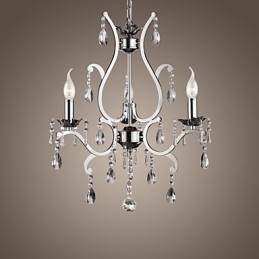 Candelabru de cristal cu 3 lumini din metal