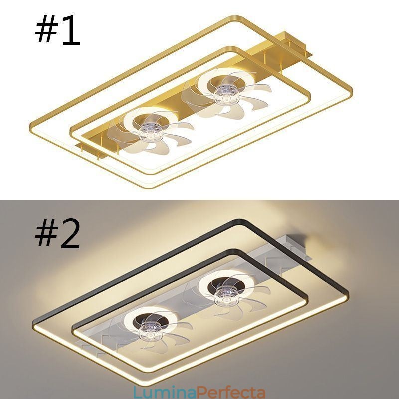 Ventilator de tavan modern cu montare încasată, cu telecomandă cu lumini