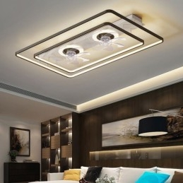 Ventilator de tavan modern cu montare încasată, cu telecomandă cu lumini