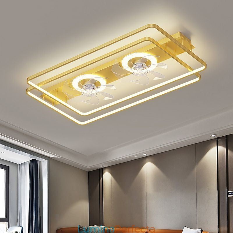 Ventilator de tavan modern cu montare încasată, cu telecomandă cu lumini