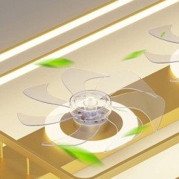 Ventilator de tavan modern cu montare încasată, cu telecomandă cu lumini