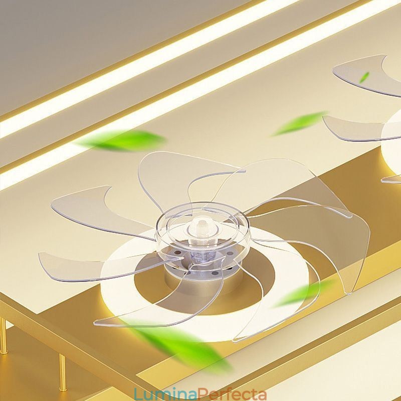 Ventilator de tavan modern cu montare încasată, cu telecomandă cu lumini