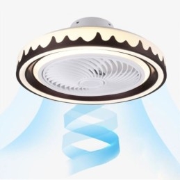 Lampă de tavan cu ventilator rotund, cu 3 viteze, cu telecomandă