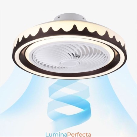 Lampă de tavan cu ventilator rotund, cu 3 viteze, cu telecomandă Lampă de tavan cu ventilator rotund, cu 3 viteze, cu telecomandă