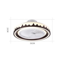 Lampă de tavan cu ventilator rotund, cu 3 viteze, cu telecomandă