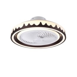 Lampă de tavan cu ventilator rotund, cu 3 viteze, cu telecomandă