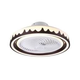 Lampă de tavan cu ventilator rotund, cu 3 viteze, cu telecomandă
