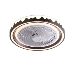 Lampă de tavan cu ventilator rotund, cu 3 viteze, cu telecomandă
